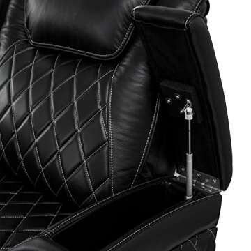 Valencia Oslo XL Home Theater Seating | Premium Top Grain Italian Nappa 11000 Leather, Power Recliner, Power Headrest, Power Lumbar Support, Extra Space, with Center Console (Row of 3, Black)