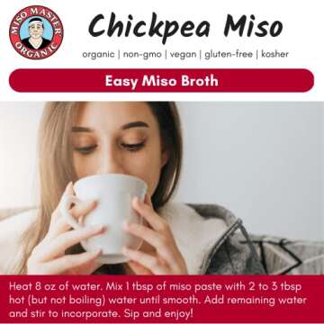 Miso Master Organic Chickpea Miso, Soy-Free, Gluten-Free, Organic, Non-GMO, Vegan, Kosher, Vegan White Miso Paste, 16 oz tub
