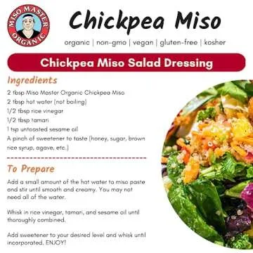 Miso Master Organic Chickpea Miso, Soy-Free, Gluten-Free, Organic, Non-GMO, Vegan, Kosher, Vegan White Miso Paste, 16 oz tub