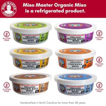Miso Master Organic Chickpea Miso, Soy-Free, Gluten-Free, Organic, Non-GMO, Vegan, Kosher, Vegan White Miso Paste, 16 oz tub