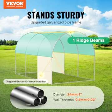 VEVOR Walk-in Tunnel Greenhouse with Galvanized Steel Frame