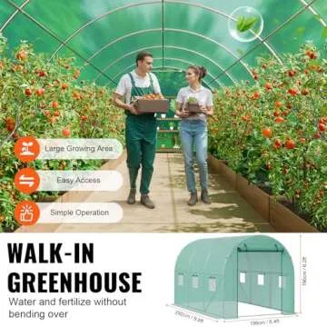 VEVOR Walk-in Tunnel Greenhouse with Galvanized Steel Frame