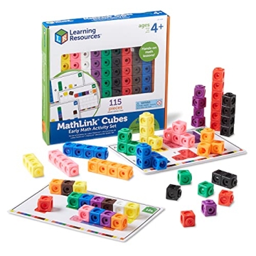 Learning Resources MathLink Cubes Early Math Activity Set - Engaging 115-Piece STEM Toys for Ages 4+