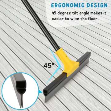 KeFanta 18'' Heavy Duty Squeegee with Long Handle for Floors