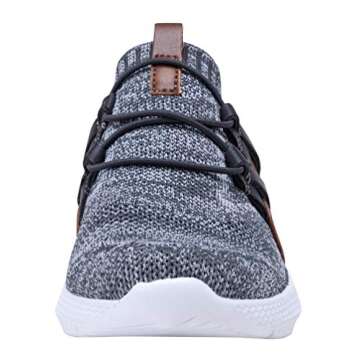 COODO Boy's Breathable Sneakers Kids Casual Sport Shoes (1 Little Kid,Grey Brown)