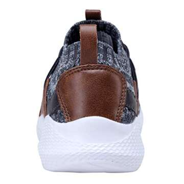 COODO Boy's Breathable Sneakers Kids Casual Sport Shoes (1 Little Kid,Grey Brown)