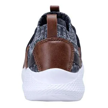 COODO Boy's Breathable Sneakers Kids Casual Sport Shoes (1 Little Kid,Grey Brown)