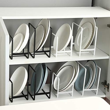 MINGFANITY Plate Holders Organizer - Stylish Metal Storage Rack