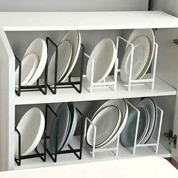 MINGFANITY Plate Holders Organizer - Stylish Metal Storage Rack