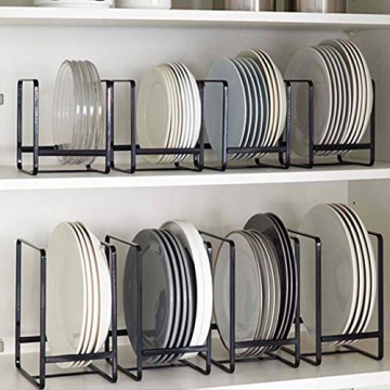 MINGFANITY Plate Holders Organizer - Stylish Metal Storage Rack