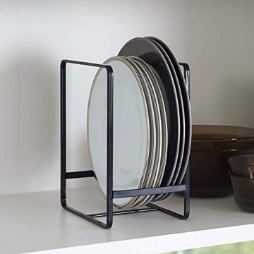MINGFANITY Plate Holders Organizer - Stylish Metal Storage Rack