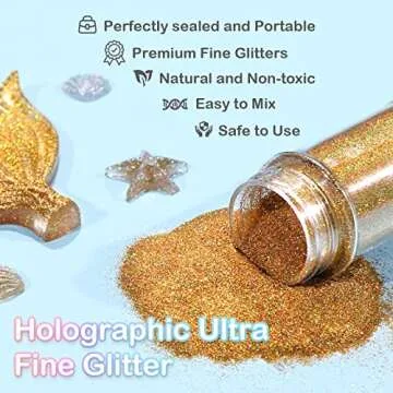HTVRONT Holographic Fine Glitter Powder for Crafts