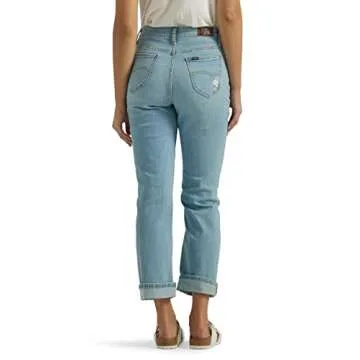 Lee Women's Mid Rise Boyfriend Jean, One Tone DX, 18