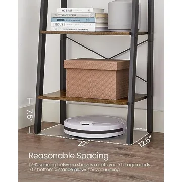 VASAGLE Ladder Shelf, 4-Tier Bookshelf, Storage Rack, Bookcase with Steel Frame, for Living Room, Home Office, Kitchen, Bedroom, Industrial Style, Rustic Brown and Black ULLS44X