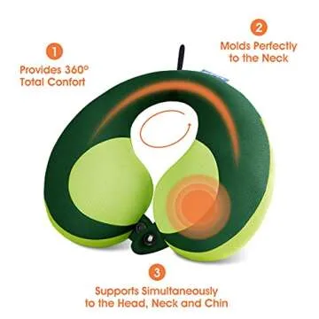 INFANZIA Kids Chin Supporting Travel Neck Pillow, Helps Support Head and Neck, Comfortably Designed for Head, Neck, and Chin Support - Gifts for Toddler/Child/Kids, Green