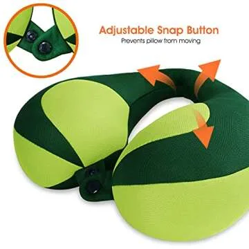 INFANZIA Kids Chin Supporting Travel Neck Pillow, Helps Support Head and Neck, Comfortably Designed for Head, Neck, and Chin Support - Gifts for Toddler/Child/Kids, Green