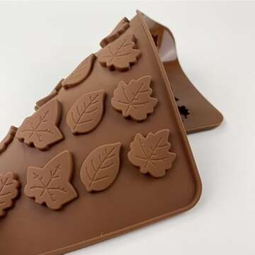 EDUEE Fall Chocolate Molds 4 Pieces Silicone Pumpkin Candy Mold Maple Leaf Shaped Fondant Molds for Thanksgiving Halloween Autumn Harvest Cupcake Cake Topper Decoration