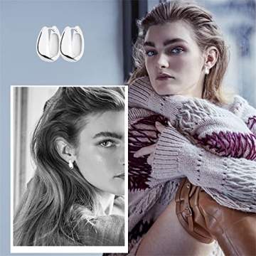 Wgoud Chunky Huggie Hoop Earrings for All Occasions