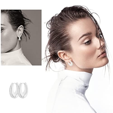 Wgoud Chunky Huggie Hoop Earrings for All Occasions