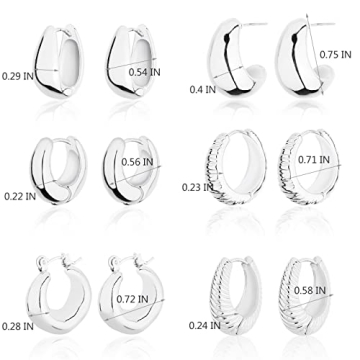 Wgoud Chunky Huggie Hoop Earrings for All Occasions