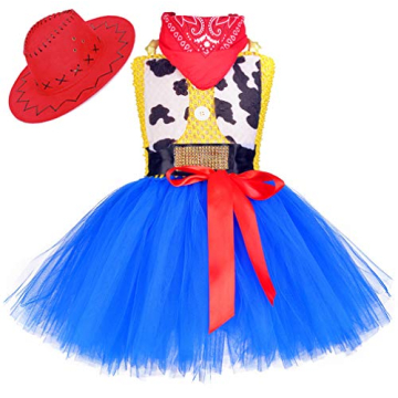 Tutu Dreams Cowgirl Costume for Girls 1-10Y with Bandana Cowboy Hat Easter Birthday Party Dress Up C...