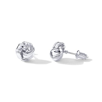 PAVOI Love Knot Stud Earrings in 14K White Gold
