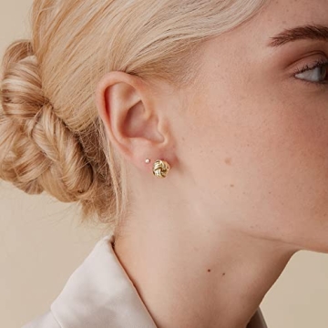 PAVOI Love Knot Stud Earrings in 14K White Gold