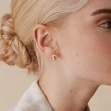 PAVOI Love Knot Stud Earrings in 14K White Gold