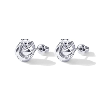 PAVOI Love Knot Stud Earrings in 14K White Gold