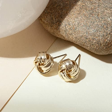 PAVOI Love Knot Stud Earrings in 14K White Gold