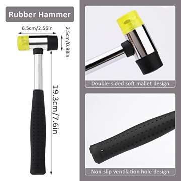 38 PCS Leather Stamping Tools, Leather Stamping Kit with 36pcs Letters and Numbers, Rubber Hammer, L...