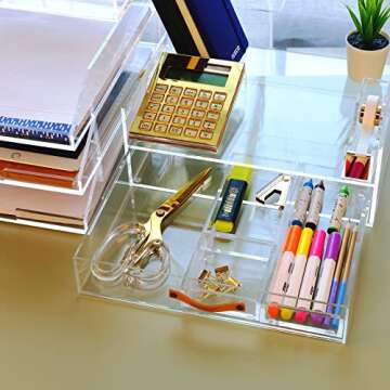 EXPUTRAN Acrylic Scissors 9-Inch, Clear Acrylic Handle & Gold Stainless Steel Scissors for Office, Home & Sewing Use, Office Supplies and Accessories