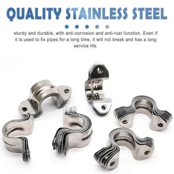 1/2inch Rigid Pipe Strap Clamp, Two Hole Strap,U Bracket Tube Clip, Stainless Steel Heavy Duty Pipe Fasten Holder, 50Pcs (20mm)
