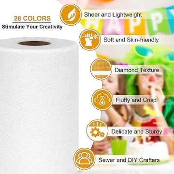 Versatile White Tulle Fabric Roll for DIY Projects