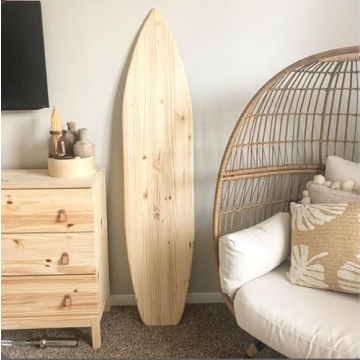Handmade 6ft Wood Surfboard Wall Art Unfinished Decor Sign