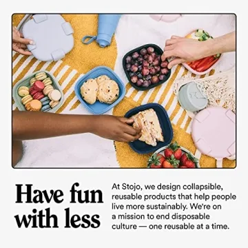 STOJO Collapsible Travel Cup - Reusable To-Go Pocket Size Silicone Bottle for Hot and Cold Drinks - Perfect for Camping - Microwave & Dishwasher Safe (Blue, 12 Ounce (Pack of 1) - No Straw)