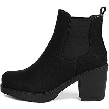 DREAM PAIRS Women's Chunky Heel Chelsea Boots – Size 8