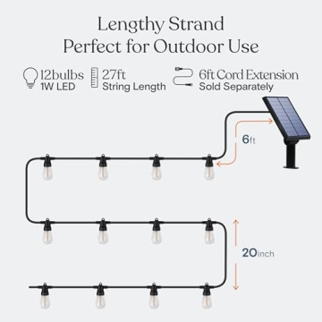 Brightech Ambience Pro Solar String Lights - Warm White LED