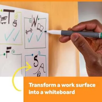 Post-it Dry Erase Whiteboard Film Surface for Walls, Doors, Tables, Chalkboards, Whiteboards, and More, Removable, Stain-Proof, Easy Installation, 6 ft x 4 ft Roll (DEF6X4)