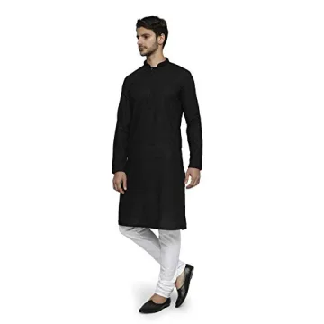 Ethnix by Raymond Black Kurta Set - Elegant Cotton Blend Ethnic Wear