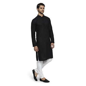 Ethnix by Raymond Black Kurta Set - Elegant Cotton Blend Ethnic Wear