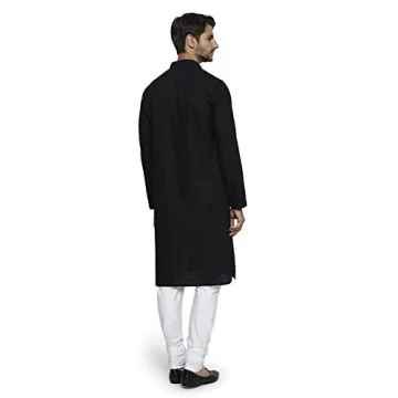 Ethnix by Raymond Black Kurta Set - Elegant Cotton Blend Ethnic Wear