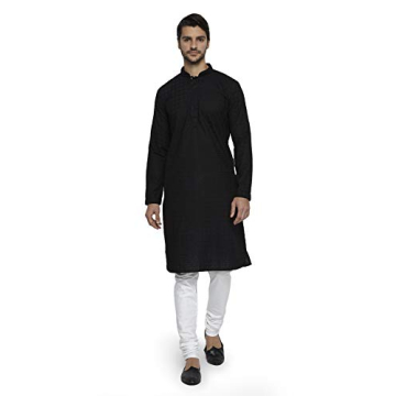 Ethnix by Raymond Black Kurta Set - Elegant Cotton Blend Ethnic Wear