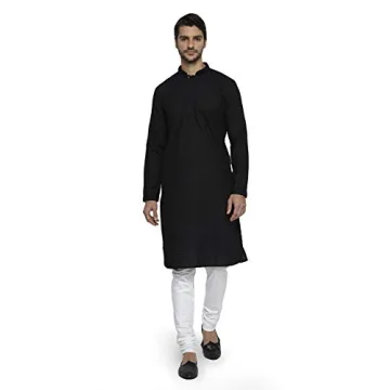 Ethnix by Raymond Black Kurta Set - Elegant Cotton Blend Ethnic Wear