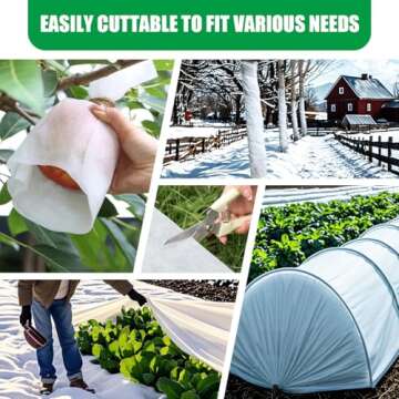 Plant Covers Freeze Protection 10Ft x 33Ft,Garden Floating Row Covers for Raised Beds/Vegetables Insect/Winter Frost,Horticultural Fleece for Outdoor Plants (1.2 oz/yd², White)