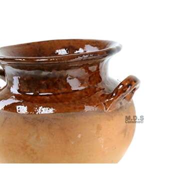 Olla De Barro Frijolera Brown Gloss Finish 3 Quart Cantarito Traditional Decorative Artisan Artezeni...
