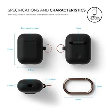 Elago Silicone Case with Keychain for AirPods 1 & 2