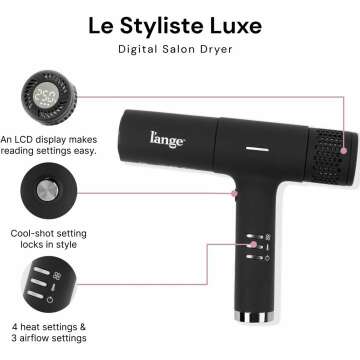 Luxury Digital Hair Dryer with Diffuser & Heat Settings