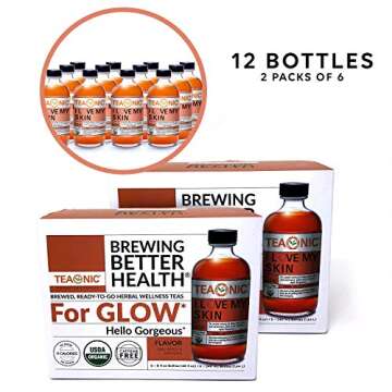 TEAONIC I Love My Skin Detox Tea, Refreshing Herbal Tea With Hibiscus And Lemongrass, Zero Calorie, Sugar-Free, Caffeine-Free, USDA-Certified Organic Tea, Pack of 12, 8 Fl. Oz Each