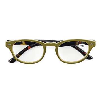 Tortoise Shell Green +1.25 Acrylic Polycarbonate Prescription Reader Frames